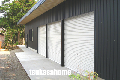 かっこいいガレージ・倉庫外観施工例01 千葉県旭市