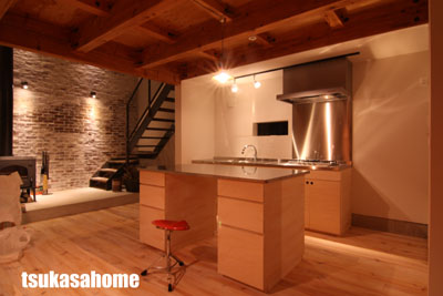 かっこいい家 内装 キッチン01 千葉県匝瑳市高